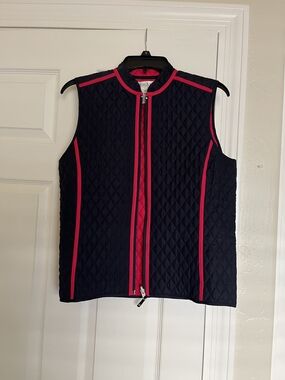 TEHAMA Quilted Vest with Red Trim
